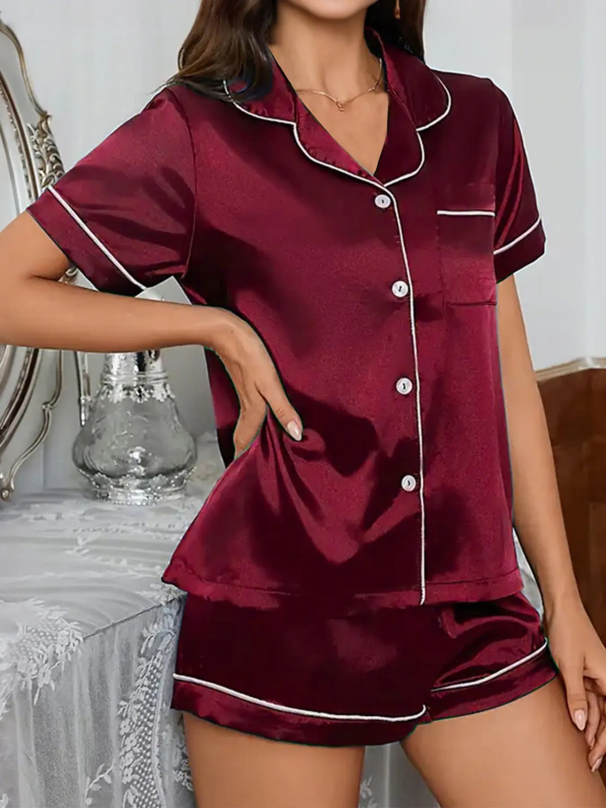 Silk Breathable Cardigan Pajama Set BUY 1 GET 1