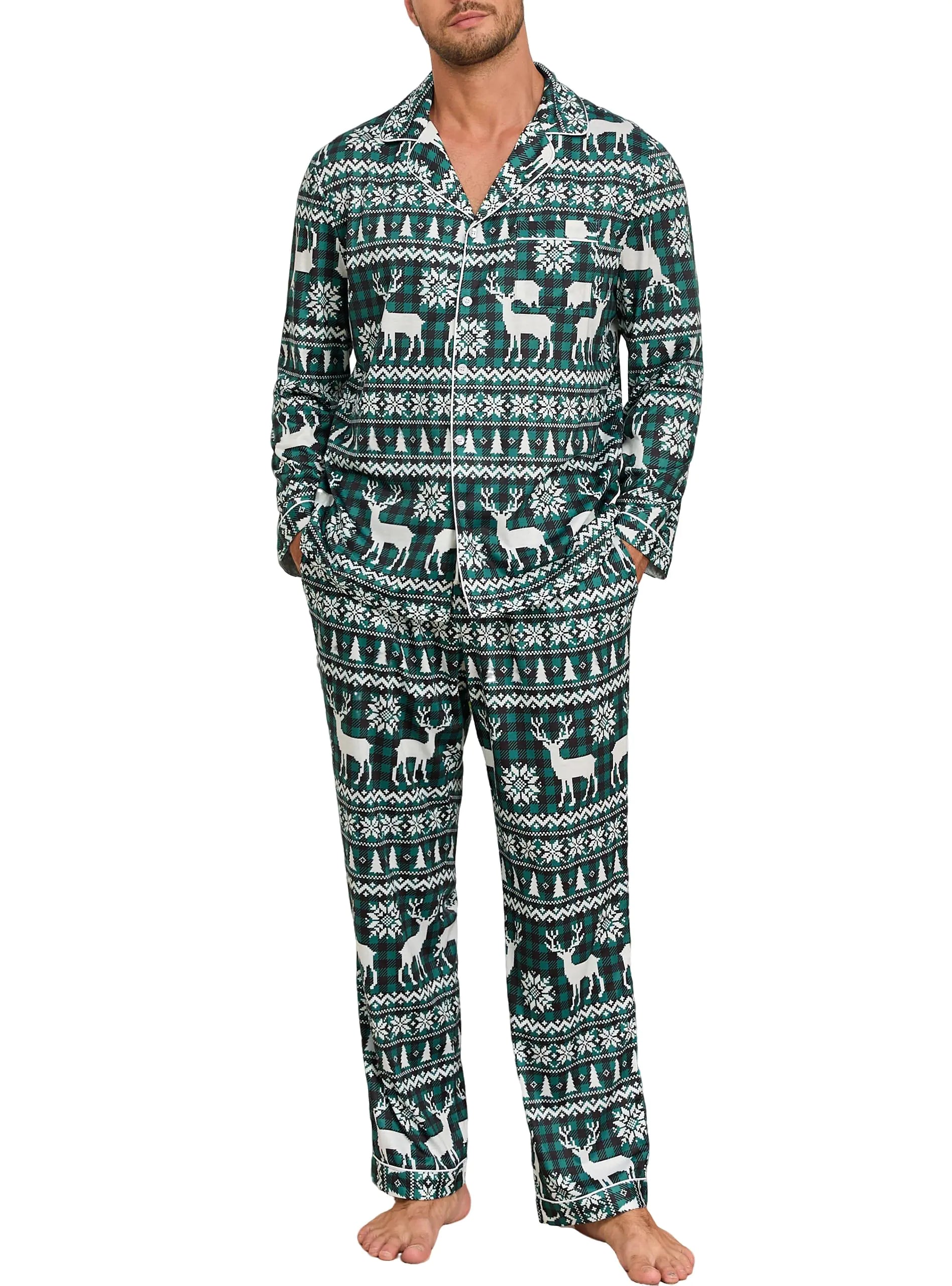 Pajamas Long Sleeve Button Down Pj Set Festival Party Sleepwear